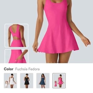 HALARA Fuchsia Backless Skort Dress